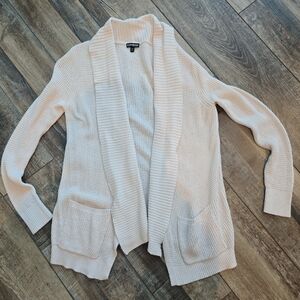 Open Front Cream Sweater